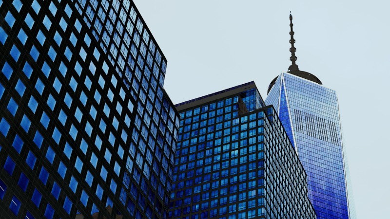 Lattice facade office tower