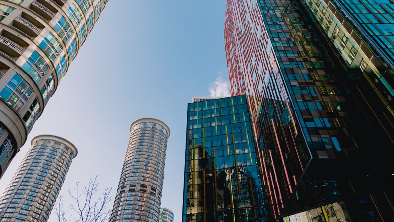 Mixed cluster of downtown high-rises